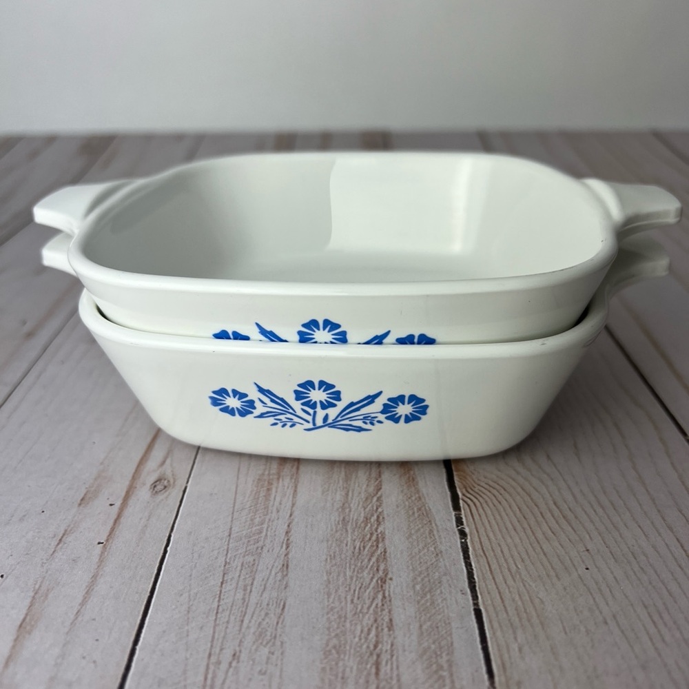 Corning Ware Blue Cornflower P-41 Petite Pan Casserole Baking Dish Set Of 2